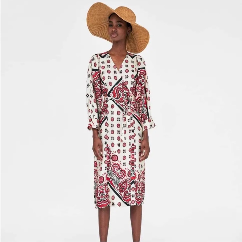 Zara Printed Wrap Dress